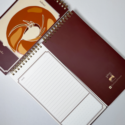 Brown tear away notepads showing inside, front and back  | Nalmei