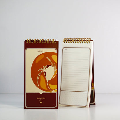 A Brown tear away notepad showing front and back | Nalmei