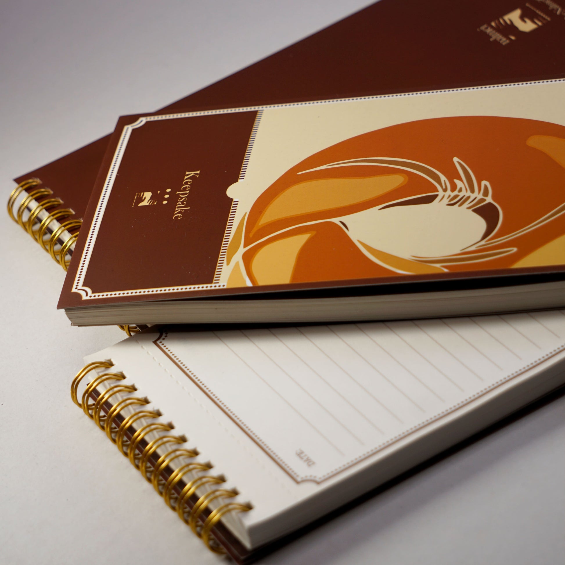 Brown tear away notepads showing inside, front and back | Nalmei
