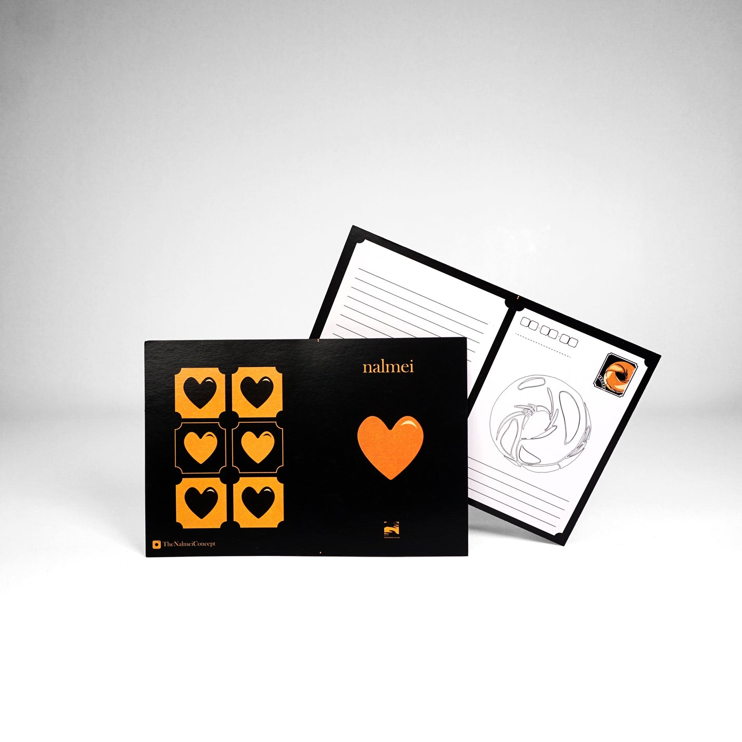 Front and back of the Black Postcard | Nalmei