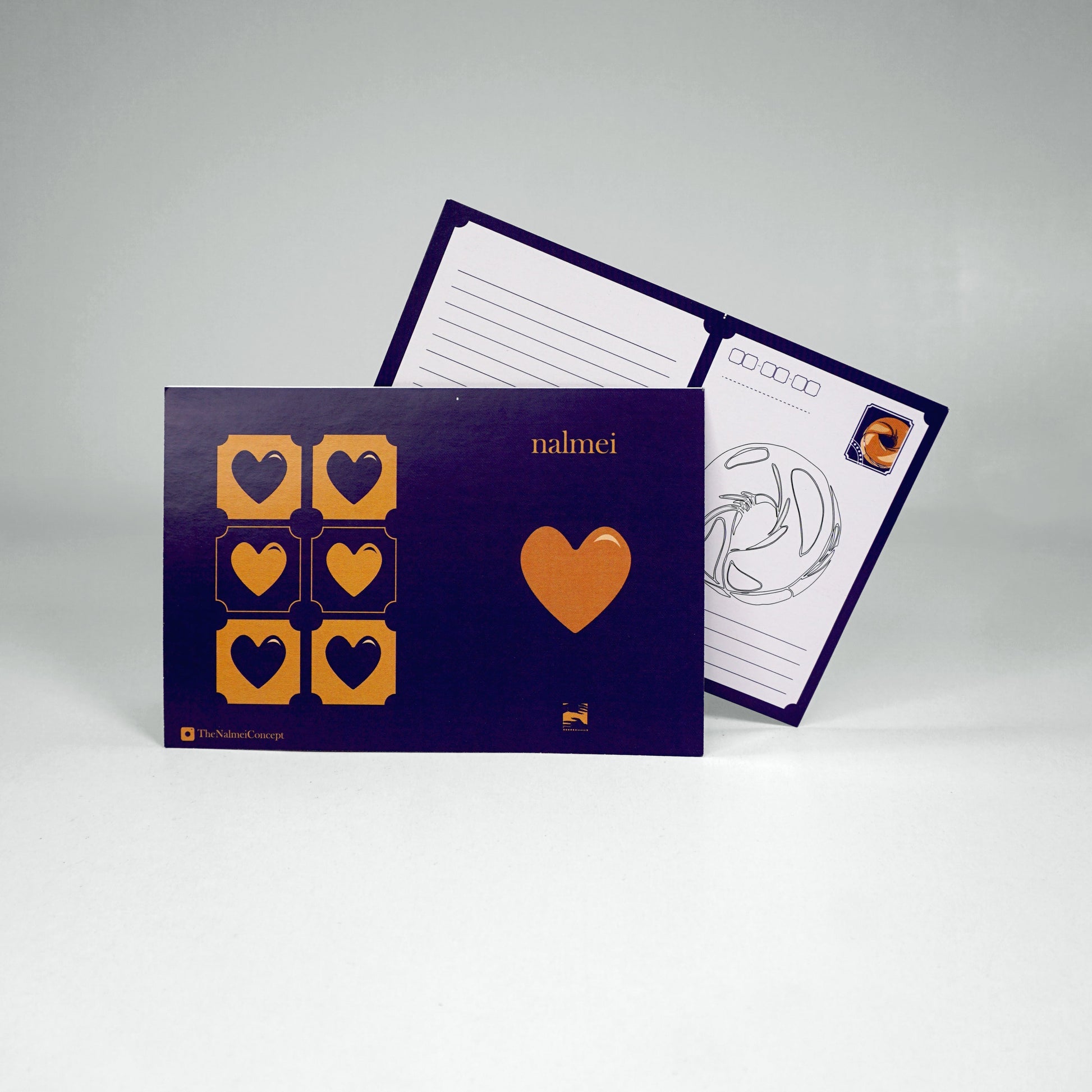 Front and back of the Purple Postcard | Nalmei